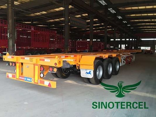 คอนเทนเนอร์ชนิดกระดูก รถยนต์ครึ่ง 60T 40 ฟุต รถยนต์ครึ่งเตียงเรียบ