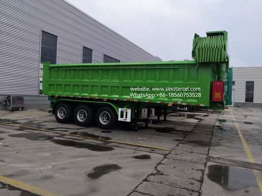 3 แอ็กซ์หน้า ไฮดรอลิกลิฟท์ Semi Dump 24CBM ประสิทธิภาพสูง