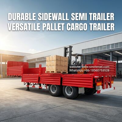 SINOTERCEL 3 แอ็กซ์ล ผนังข้าง รถยนต์ครึ่งคัน รถยนต์ฝั่งลด พาเล็ตขนส่ง