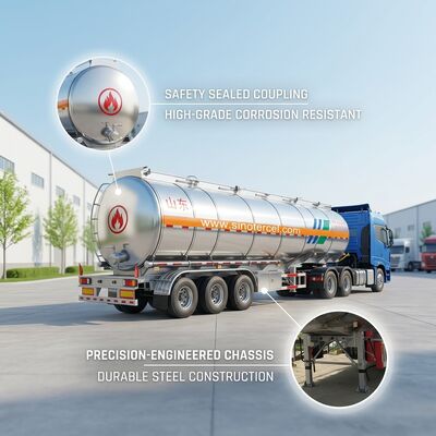ถังน้ํามัน 35CBM ถังน้ํามัน Semi Trailer