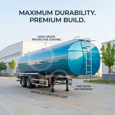 Semi Vac Trailer ถังเชื้อเพลิง Semi Trailer ด้วยโลโก้ที่กําหนดเอง
