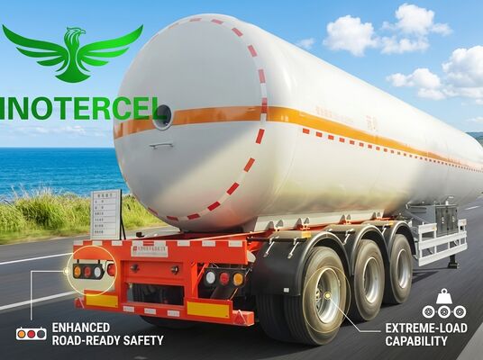 55000Ltr ถังน้ํามัน รถยนต์ครึ่งรถยนต์สามแกน Lng รถยนต์ครึ่งรถยนต์